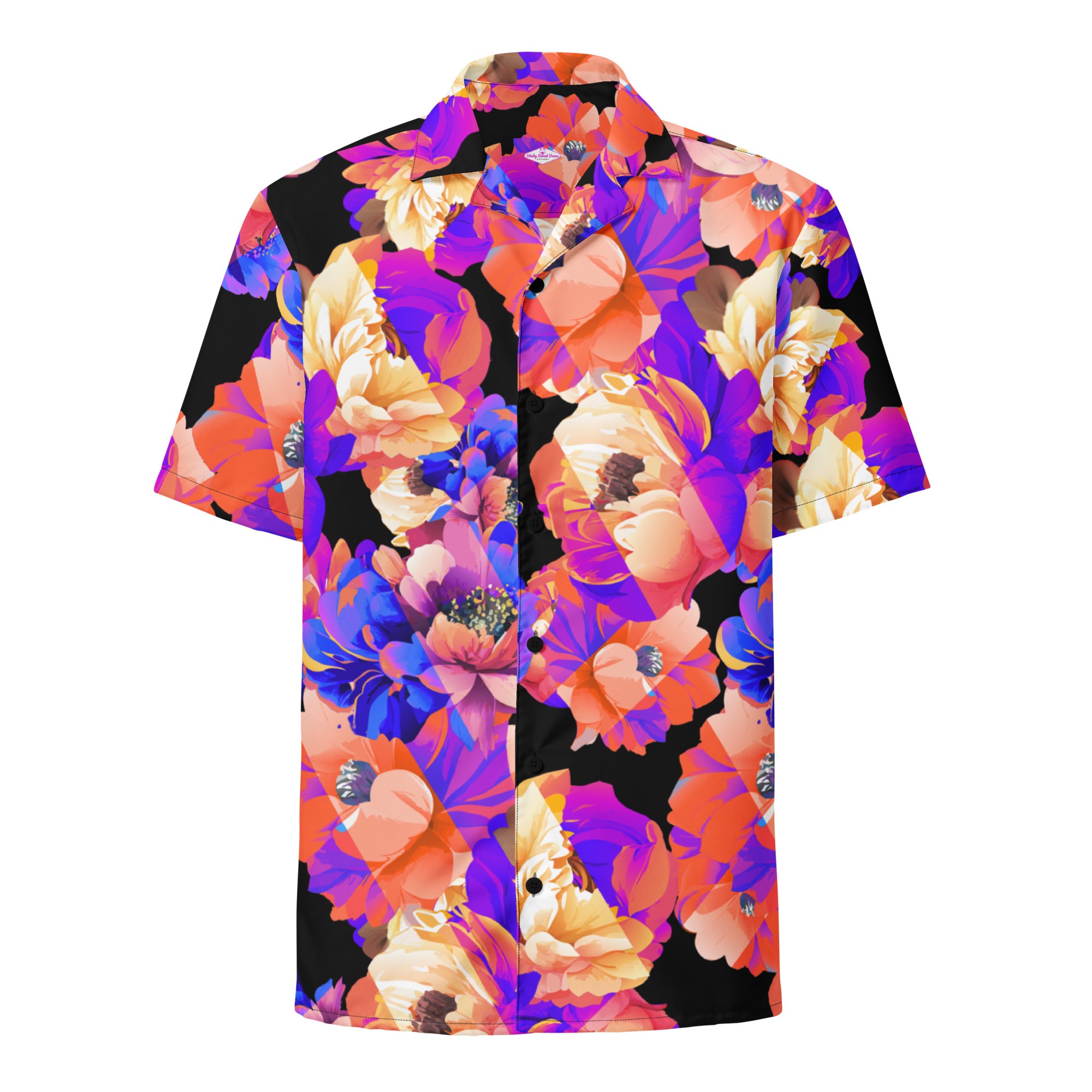 Flora Ultraviolet Neon Floral Quick-Dry Cabana Shirt | Sticky